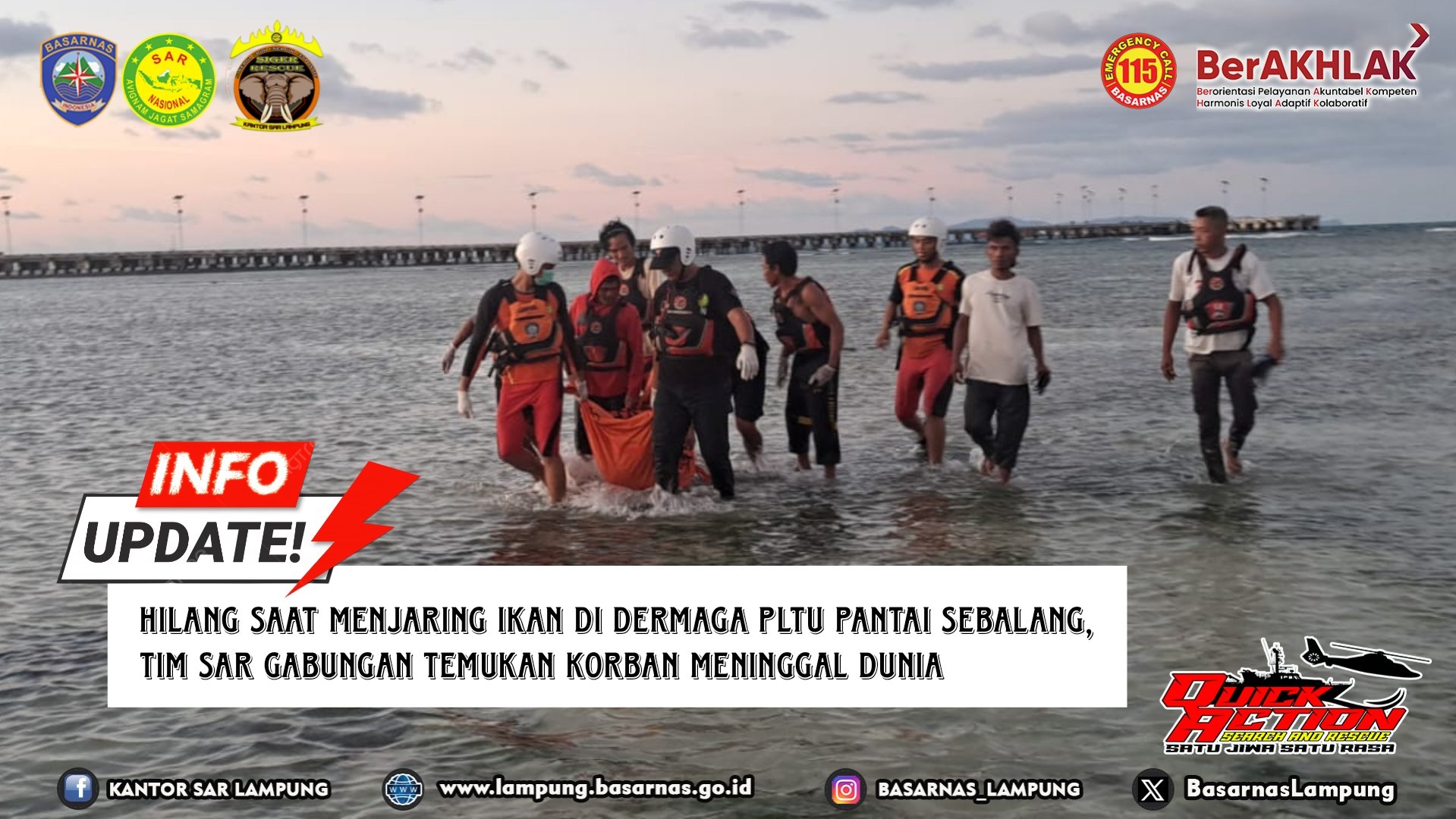 Hilang Saat Menjaring Ikan di Dermaga PLTU Pantai Sebalang, Tim SAR Gabungan Temukan Korban Meninggal Dunia